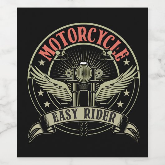 Motorraddesign Weinetikett (Einzelnes Label)