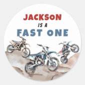 Motorraddirt Bike Geburtstagsaufkleber Runder Aufkleber (Vorderseite)