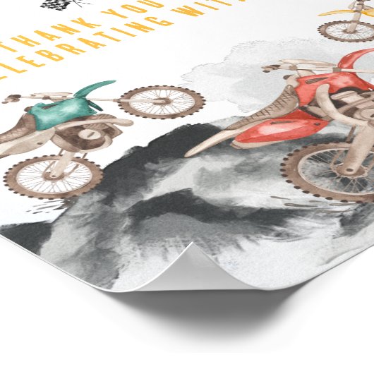 Motorraddusche Gastgeschenke signieren Poster (Ecke)