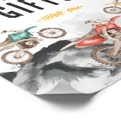 Motorraddusche Party Karten und Geschenkszeichen Poster (Ecke)