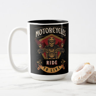 Motorräder für den Skull-Verkehr, Fahrt zum Leben Zweifarbige Tasse