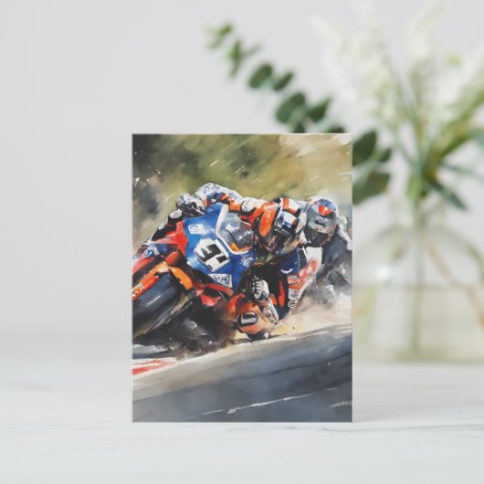Motorräder, Hochgeschwindigkeits-Koordination Postkarte (Stehend Vorderseite)