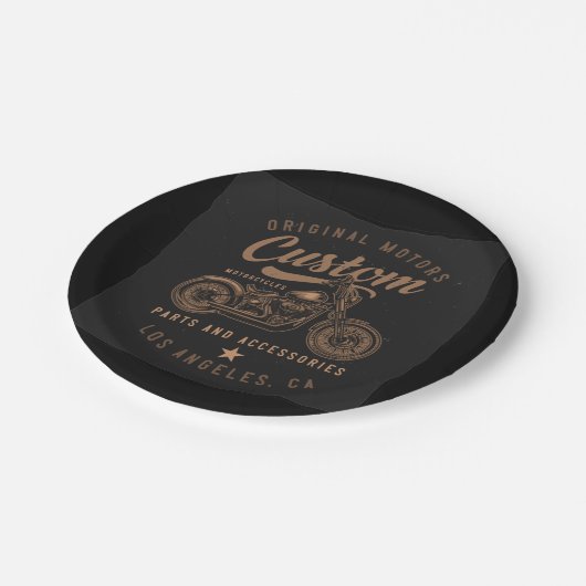 Motorräder Pappteller (Schrägansicht)