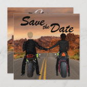 Motorradfahren auf der Rocky Highway Wedding Save The Date (Vorne/Hinten)