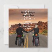 Motorradfahren auf der Rocky Highway Wedding Save The Date (Rückseite)