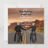 Motorradfahren auf der Rocky Highway Wedding Save The Date (Rückseite)