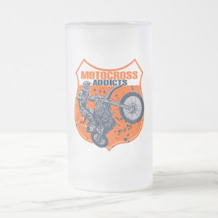Motorradfahren Mattglas Bierglas