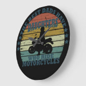 Motorradfahren mit der besten Dads Tochter Große Wanduhr (Winkel)