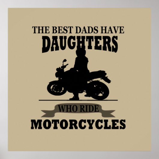 Motorradfahren mit der besten Dads Tochter Poster (Vorne)