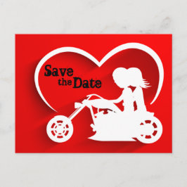 Motorradfahren Save the Date Hochzeit Ankündigungspostkarte
