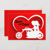 Motorradfahren Save the Date Hochzeit Einladung (Vorne/Hinten)