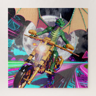 Motorradfahrender Drache Puzzle