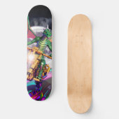 Motorradfahrender Drache Skateboard (Vorderseite)