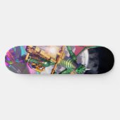 Motorradfahrender Drache Skateboard (Horizontal)