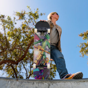 Motorradfahrender Drache Skateboard