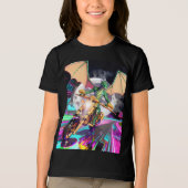 Motorradfahrender Drache Tri-Blend Shirt (Vorderseite)