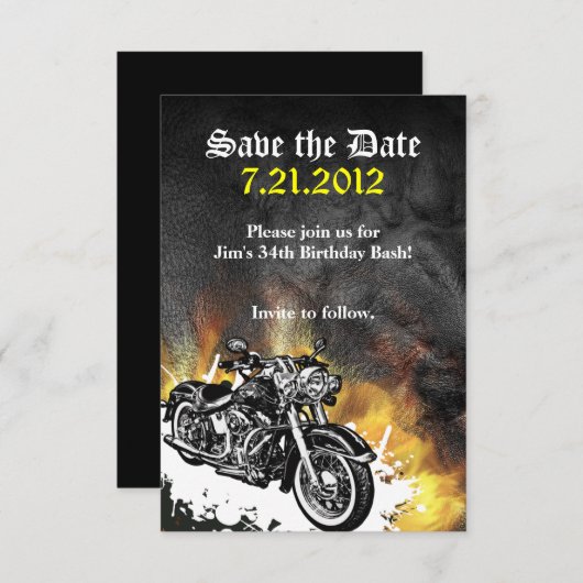 Motorradfahrer Ankündigung Datum freihalten (Vorne/Hinten)