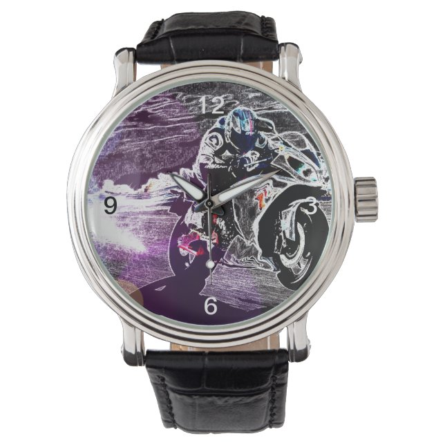 Motorradfahrer Armbanduhr (Vorderseite)