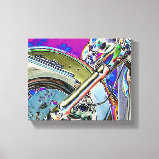 Motorradfahrer Art Bright Neon Leinwanddruck