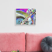 Motorradfahrer Art Bright Neon Leinwanddruck (Insitu (Wohnzimmer))