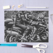 Motorradfahrer auf der Autobahn Seidenpapier (Handwerk)