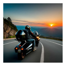 Motorradfahrer auf der Landschaftlichen Bergstraße