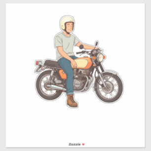 Motorradfahrer auf einer Motorrad  Aufkleber
