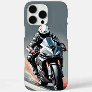 Motorradfahrer auf Sportbike auf der Küstenautobah iPhone 16 Pro Max Hülle