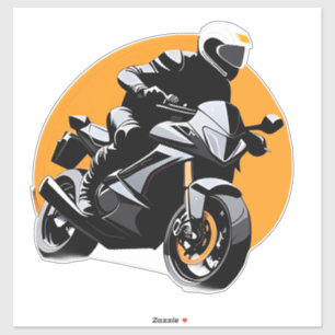 Motorradfahrer auf Sportbike Aufkleber