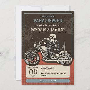 Motorradfahrer-Baby-Party Einladung