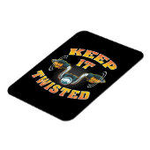 Motorradfahrer Behielt es verdreht Magnet (Linke Seite)