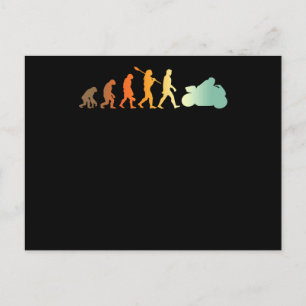 Motorradfahrer Biker Evolution Rennmotorrad Postkarte