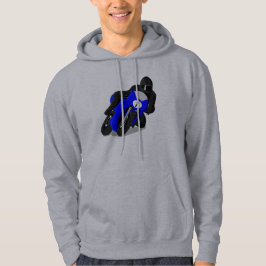 Motorradfahrer Blue Street Bike Hoodie oder Tshirt