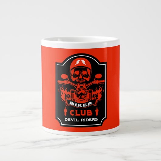Motorradfahrer Club Jumbo-Tasse (Vorderseite)