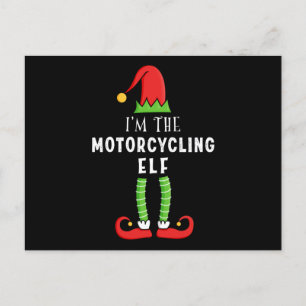 Motorradfahrer Elf Weihnachtsmatching Familiengesc Postkarte