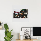 Motorradfahrer-Fahrradfahrer-Fahrerplakat Poster (Heimbüro)
