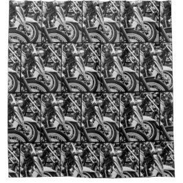 Motorradfahrer-Fahrradfahrermuster Duschvorhang