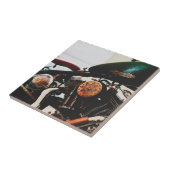 Motorradfahrer Fliese (Seite)