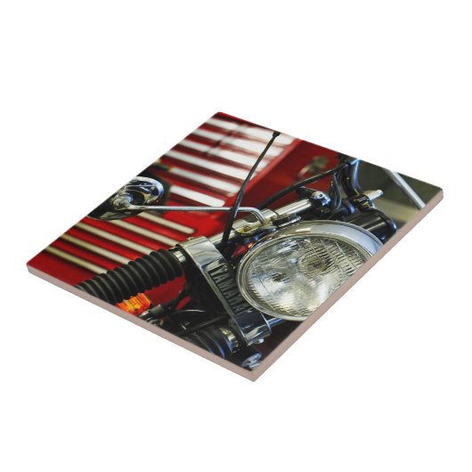 Motorradfahrer Fliese (Seite)