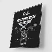 Motorradfahrer-Garage Handlebars Cool Schwarz Quadratische Wanduhr (Winkel)