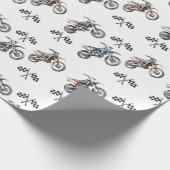 Motorradfahrer Geburtstagsfeier Geschenkpapier (Ecke)