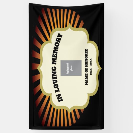 Motorradfahrer-Gedenkmal mit Foto Banner (Vertikal)