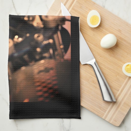 Motorradfahrer Geschirrtuch (Viertel Falte)