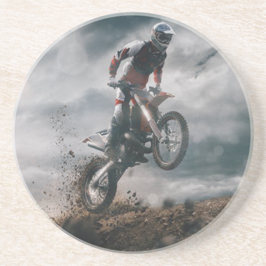 Motorradfahrer Getränkeuntersetzer (Vorne)