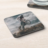 Motorradfahrer Getränkeuntersetzer (Linke Seite)