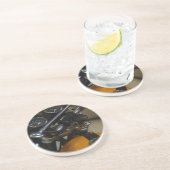 Motorradfahrer Getränkeuntersetzer (Seite)