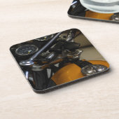 Motorradfahrer Getränkeuntersetzer (Linke Seite)