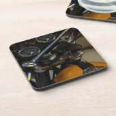 Motorradfahrer Getränkeuntersetzer (Linke Seite)