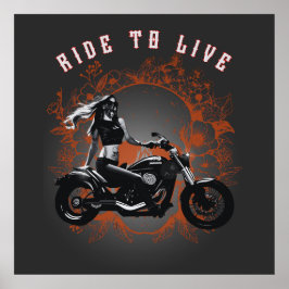 Motorradfahrer Girl to Life Poster