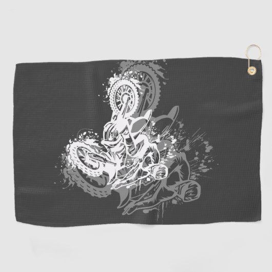 Motorradfahrer Golfhandtuch (Horizontal)